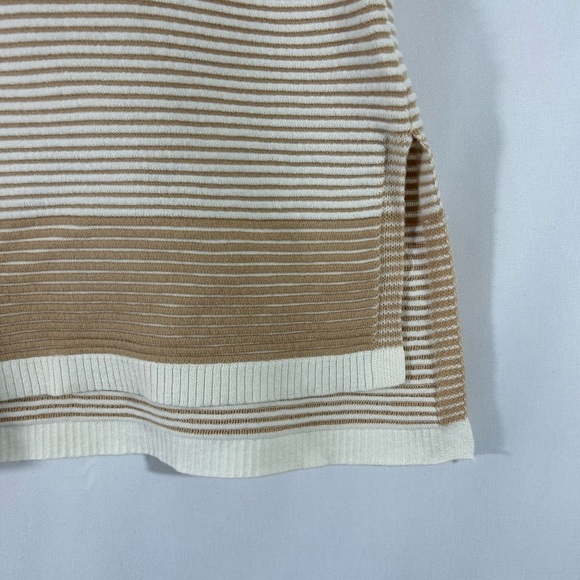 NWT Feeling Famous By Tribal Jeans Sweater Sleeveless Size Large Tan and White - Picture 7 of 13